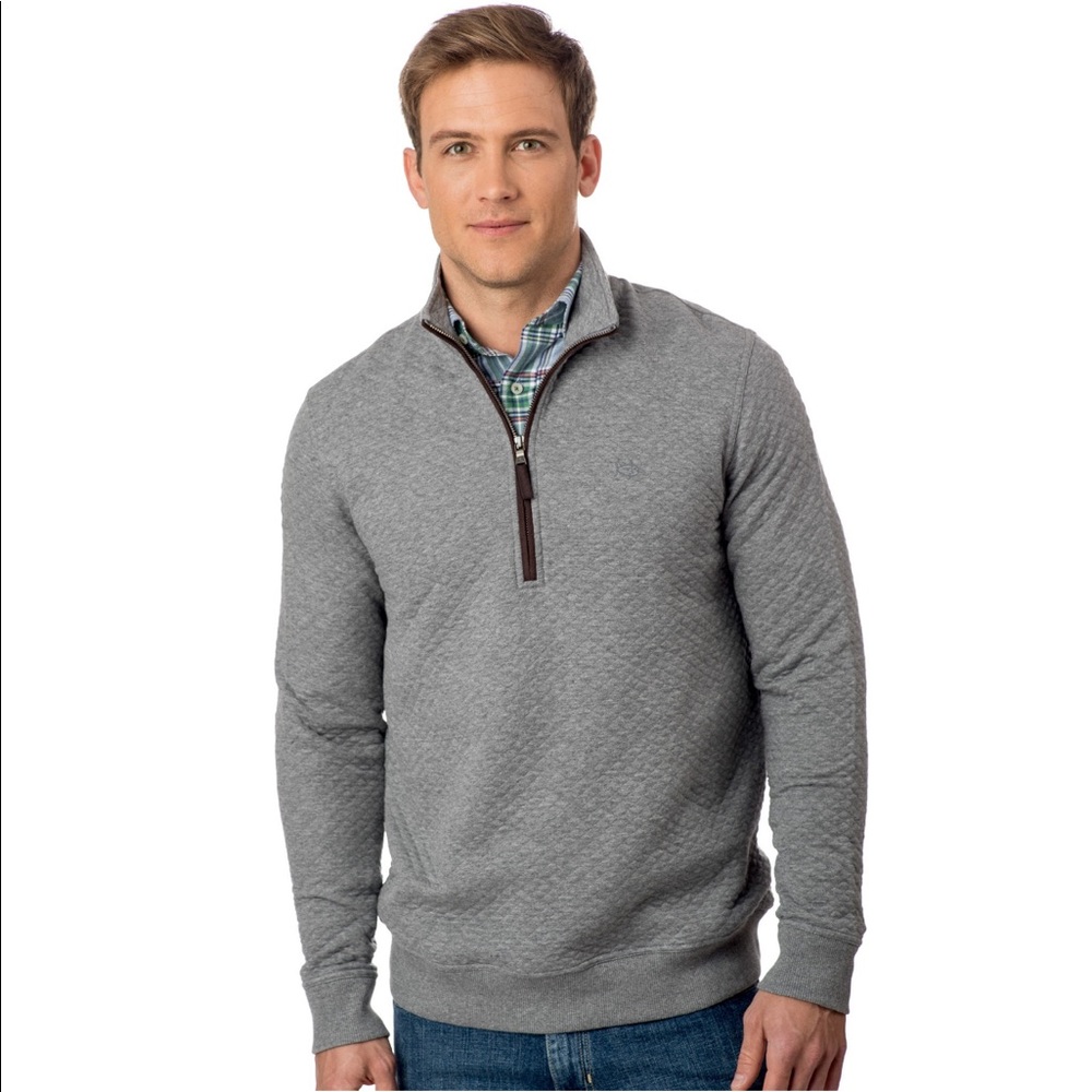 Southern Tide Sundown Quilted Quarter Zip Pullover